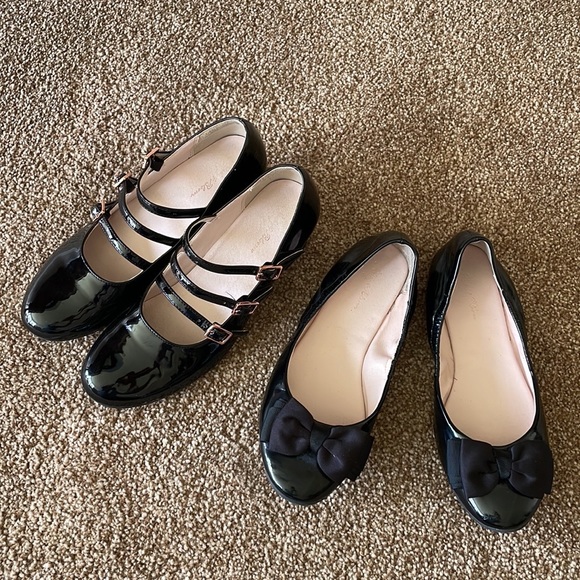 - - Ruby & Bloom black patent bow ballet flat size 3.5 - Picture 8 of 9
